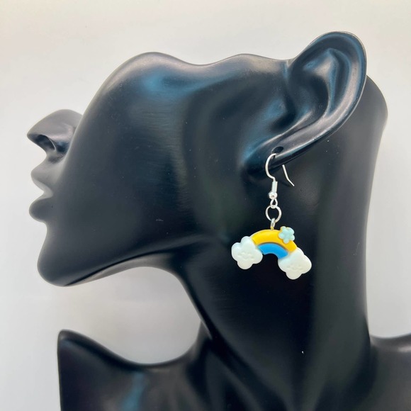 Rainbow Earrings - Cloud Earrings - Rainy Day Earrings - Spring Earrings - Picture 10 of 10